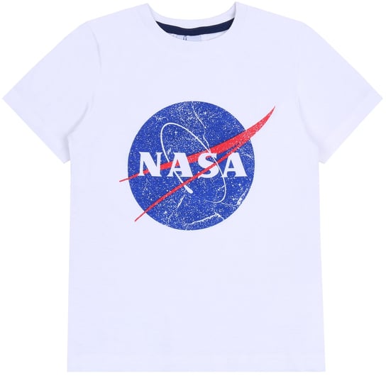 Biały, chłopięcy t-shirt z logo NASA 9 lat 134 cm NASA