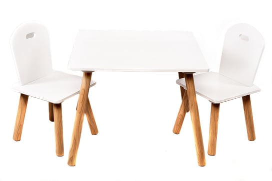 Biały Drewniany Stolik Stół 2 Krzesła Dla Dzieci Inny producent