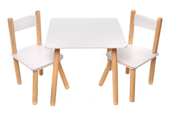 Biały Drewniany Stolik Stół 2 Krzesła Dziecięcy Inna marka
