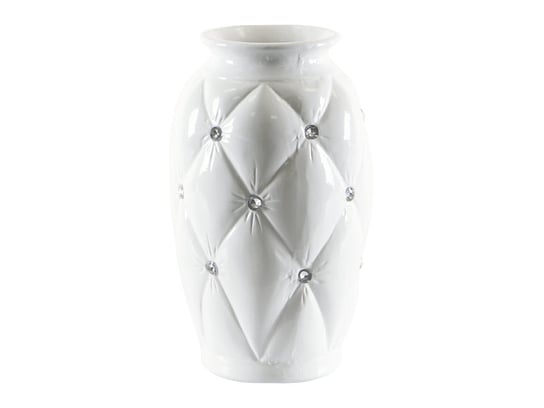 Biały duży wazon glamour z kryształkami pikowany Inny producent