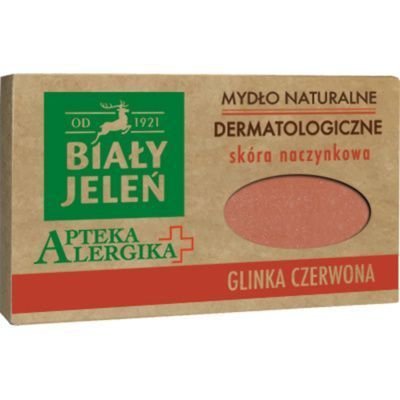 Biały Jeleń, Apteka Alergika, mydło dermatologiczne z glinką czerwoną, 125 g Biały Jeleń