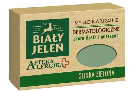 Biały Jeleń, Apteka Alergika, mydło dermatologiczne z glinką zieloną, 125 g Biały Jeleń