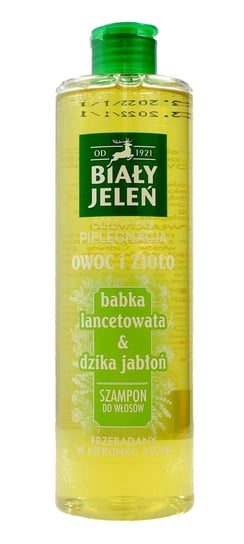 Biały Jeleń, Owoc i Zioło, szampon do włosów Babka Lancetowata & Dzika Jabłoń, 400 ml Biały Jeleń