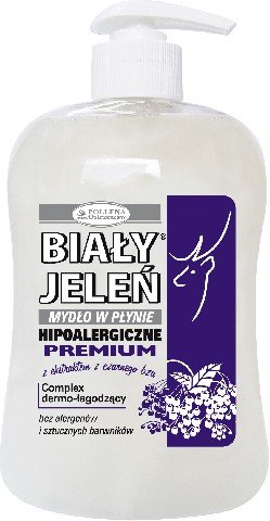 Biały Jeleń, Premium, hipoalergiczne mydło w płynie Czarny Bez, 300 ml Biały Jeleń