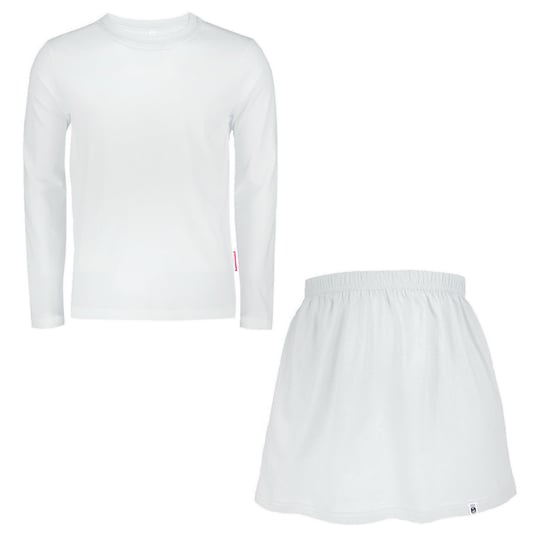 Biały Komplet Dziecięcy Dla Dziewczynki Biała Bluzka I Spódniczka 134 Inna marka