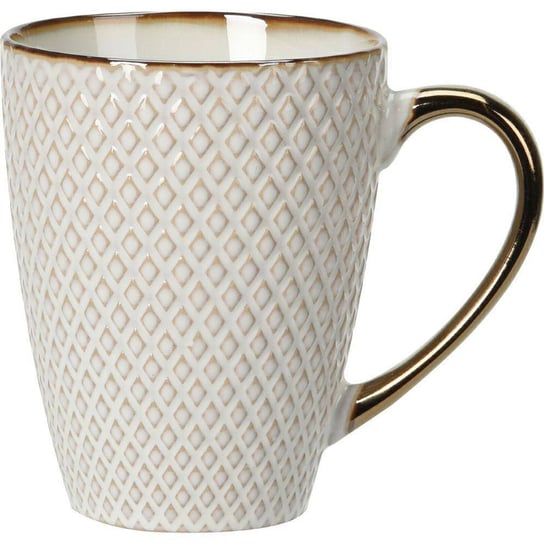 Biały Kubek Do Kawy Herbaty Z Uchwytem Złoto 370Ml Inna marka