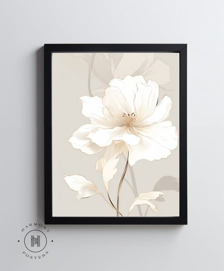 Biały kwiat - 30x40 cm - Bez ramy Harmony Posters