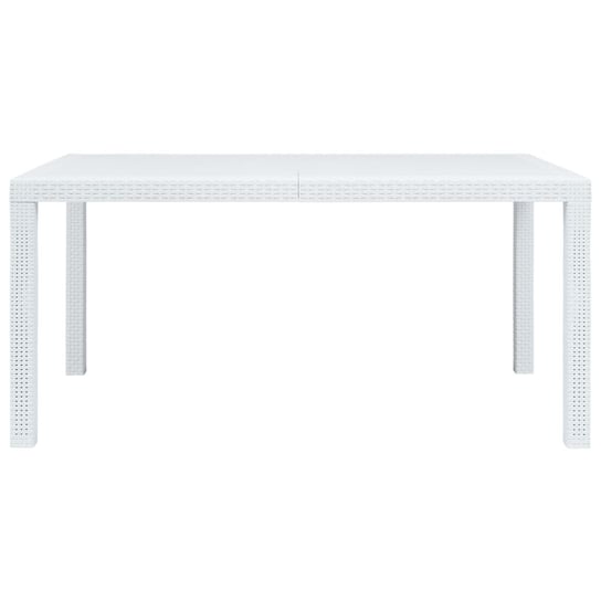 Biały stół ogrodowy, plastikowy, 150x90x72 cm Shumee