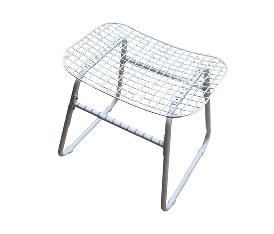 Biały Stołek Krzesło Metalowe Nowoczesne 47X50X36,5 Cm Tchibo