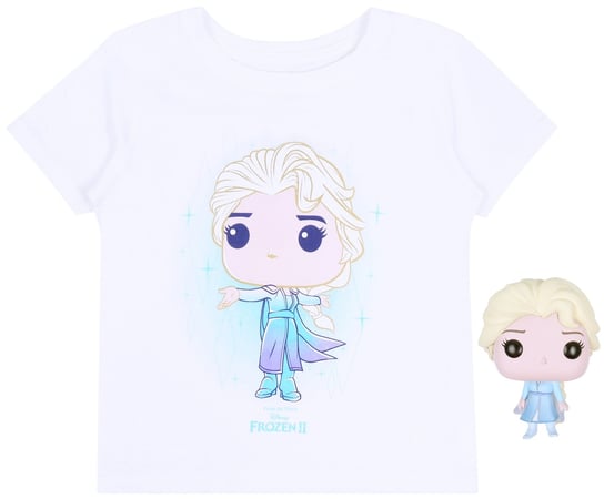 Biały t-shirt z nadrukiem + figurka Elsa DISNEY FROZEN Disney