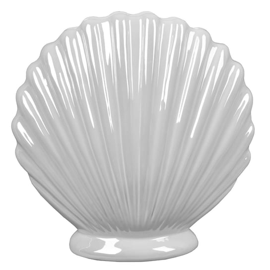 Biały wazon w kształcie muszli Plaze 22 cm Duwen