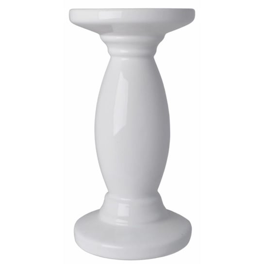 Biały, wysoki świecznik Mayhe 20 cm Duwen