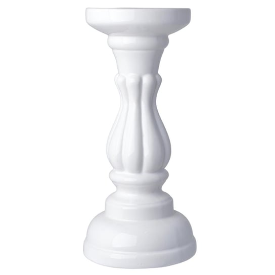 Biały, wysoki świecznik Sogre 25 cm Duwen