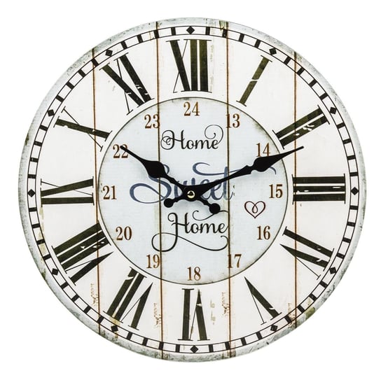 Biały zegar w stylu vintage Ores Ø34 cm Duwen