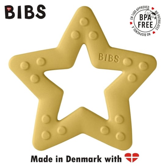 Bibs Baby Bitie Star Mustard Gryzak Dla Niemowlaka Bibs