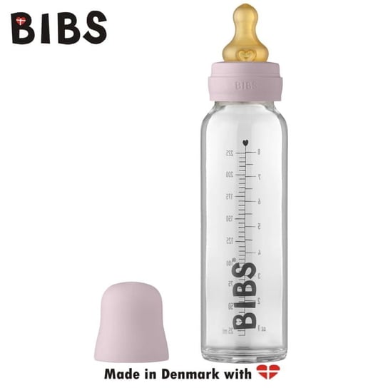 Bibs Baby Glass Bottle Dusky Lilac Antykolkowa Butelka Szklana Dla Niemowląt 225 Ml Bibs