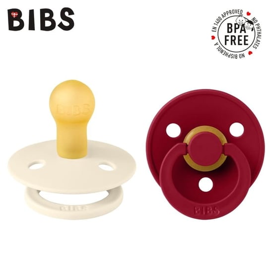 Bibs Colour 2-Pack Ivory & Ruby S Smoczek Uspokajający Kauczuk Hevea Bibs