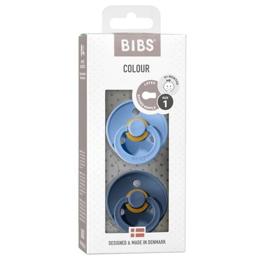 BIBS Colour 2-pack Sky Blue & Steel Blue S Smoczek Uspokajający Kauczuk Hevea Bibs