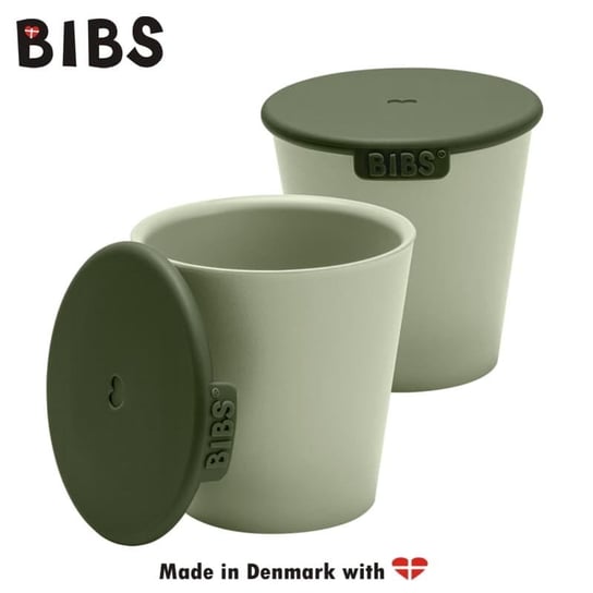 Bibs Cup Set Sage 2 Kubeczki Z Pokrywkami Do Picia Dla Dzieci Bibs