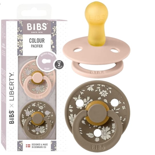 Bibs Liberty Colour Smoczek Uspokajający Kauczuk 2-Pack Capel Blush M Bibs