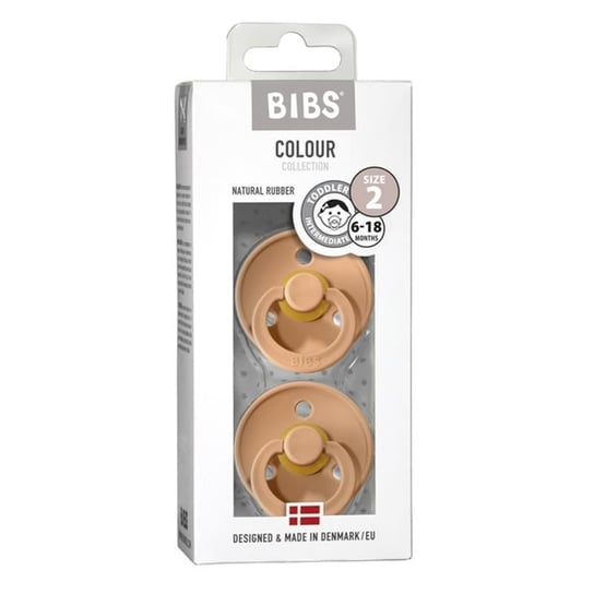 Bibs Smoczek Uspokajający Kauczuk Hevea Rozmiar M 6m+ 2szt DUO PEACH Bibs