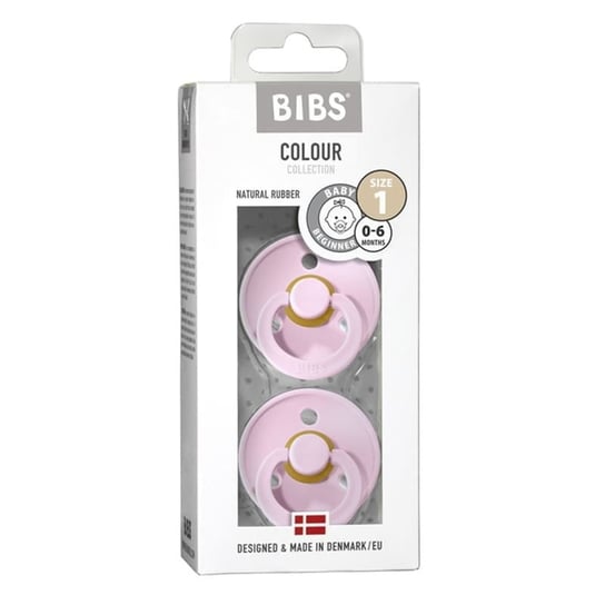 Bibs Smoczek Uspokajający Kauczuk Hevea Rozmiar S 0m+ 2szt DUO BABY PINK Bibs