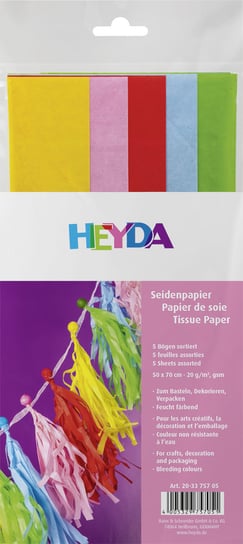 Bibuła dekoracyjna, 5 kolorów Heyda