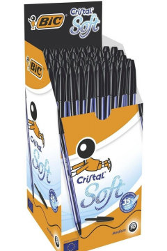 BIC, długopis czarny bic cristal soft pudełko 50 sztuk BIC
