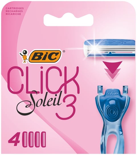 BiC Soleil Click 3, Wkłady do maszynki do golenia dla kobiet, 4 szt. BiC