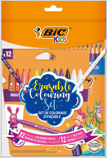 Bic, Zestaw wymazywalny Kids Erasable Coloring Set Pouch, 24 szt. BIC
