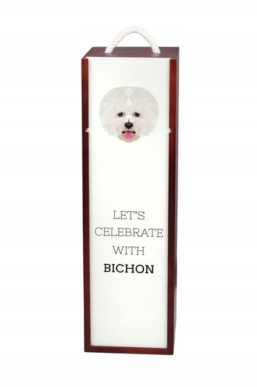 Bichon frise Pudełko na wino z geometrycznym psem Inna marka