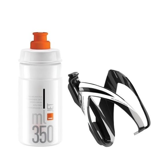 Bidon rowerowy Elite CEO Set Bottle + Cage Jet Clear Orange  350m Elite