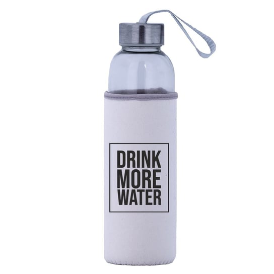 Bidon Szklany Biały 19 (Drink More Water) Rezon