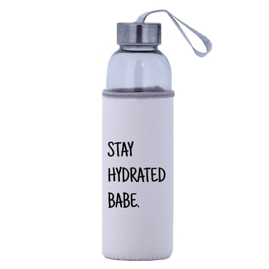 Bidon Szklany Biały 31 (Stay Hydrated Babe) Rezon