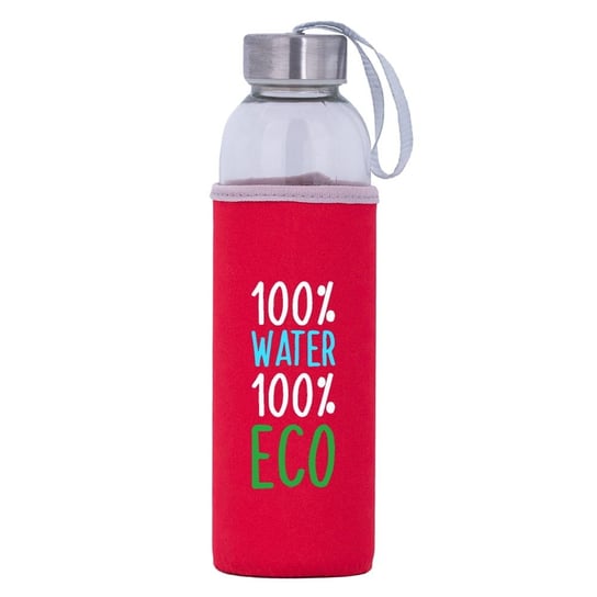 Bidon Szklany Czerwony 13 (100% Water 100% Eco) Rezon