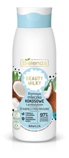 Bielenda Beauty Milky Kremowe Mleczko Kokosowe z prebiotykiem do kąpieli i pod prysznic nawilżające 400ml Bielenda