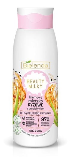 Bielenda Beauty Milky Kremowe Mleczko ryżowe z prebiotykiem do kąpieli i pod prysznicodżywiające 400ml Bielenda