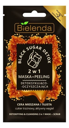 Bielenda, Black Sugar Detox 2w1, detoksykująco – oczyszczająca maska do twarzy z peelingiem, 8 g Bielenda