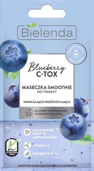 BIELENDA Blueberry C-Tox maseczka do twarzy ROZŚWIETLAJĄCO-NAWILŻAJĄCA Bielenda