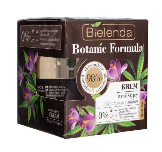 Bielenda, Botanic Formula, krem nawilżający na dzień i noc Olej z Konopi+Szafran, 50 ml Bielenda