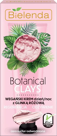 Bielenda, Botanical Clays, różowa glinka wegański krem na dzień i noc, 50 ml Bielenda