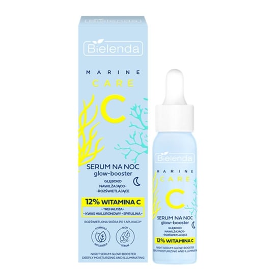 Bielenda, C MARINE CARE Serum-glow -booster głęboko nawilżająco - rozświetlające na noc, 30 ml Bielenda