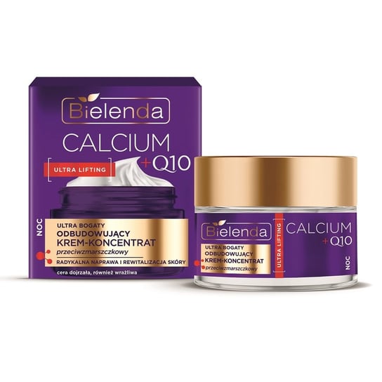 Bielenda, Calcium + Q10 Ultra Bogaty Odbudowujący Krem-koncentrat Przeciwzmarszczkowy Na Noc, 50ml Bielenda