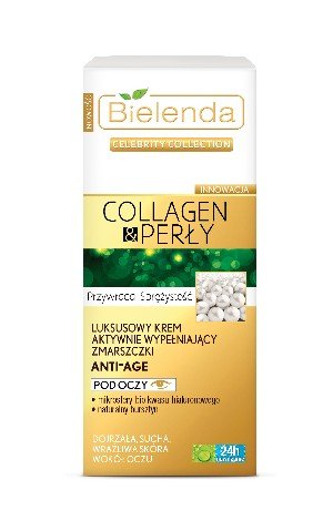 Bielenda, Celebrity Collection Collagen&Perły, krem pod oczy aktywnie wypełniający zmarszczki, 15 ml Bielenda