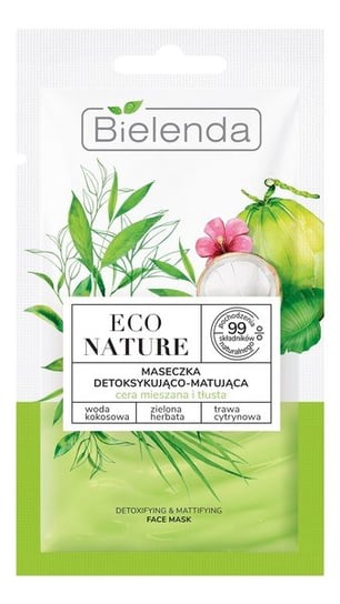 Bielenda Eco Nature Maseczka do twarzy detoksykująco-matująca - Woda Kokosowa Zielona Herbata Trawa Cytrynowa 8g Bielenda