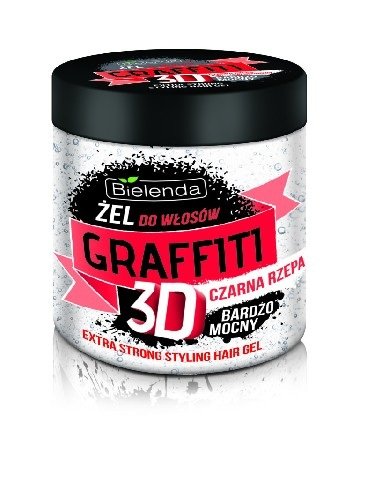 Bielenda, Graffiti 3D, żel do układania włosów z czarną rzepą bardzo mocny, 250 ml Bielenda