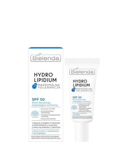 Bielenda, Hydro Lipidium Maksymalna Tolerancja Krem Barierowy Spf50 Nawilżająco-ochronny, 30 Ml Bielenda