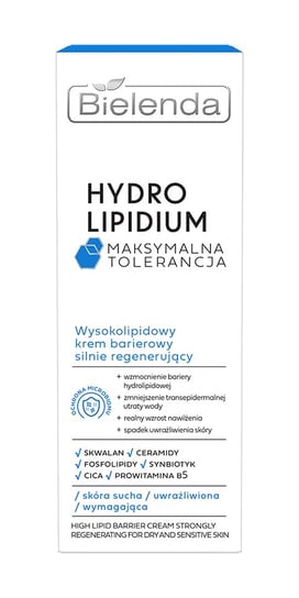 Bielenda, Hydro Lipidium Maksymalna Tolerancja Wysoko-lipidowy Krem Barierowy Silnie Regenerujący, 50ml Bielenda