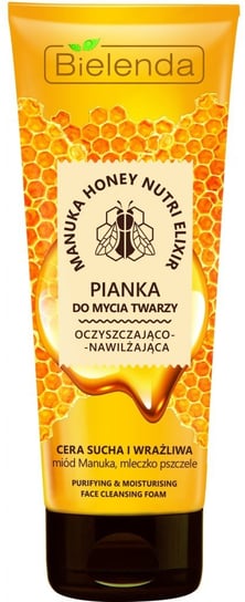 Bielenda, Manuka Honey Nutri Elixir, pianka do mycia twarzy oczyszczająco-nawilżająca, 150 g Bielenda