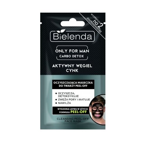 Bielenda, Only For Man, maseczka do twarzy dla mężczyzn Aktywny Węgiel & Cynk, 2x5 g Bielenda